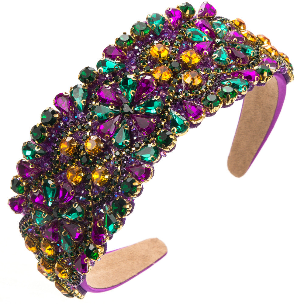 Wholesale Carnival Baroque Super Flash Full Diamond Party Headband